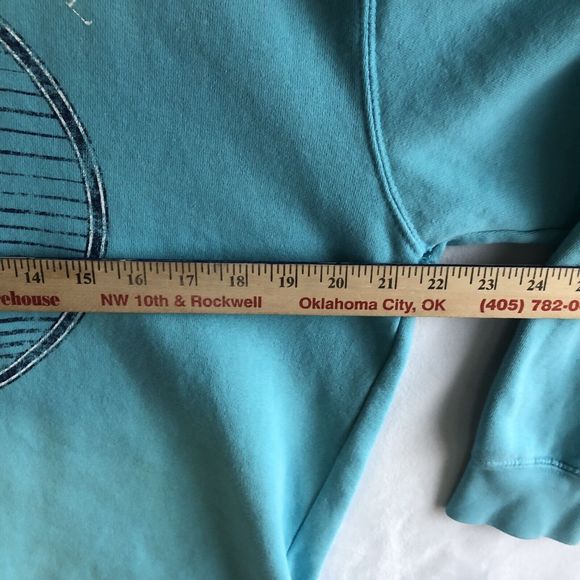 Vintage Comfort Colors Sweatshirt Wooden Nickel Indian Blue Faded 90s Chief Sm - Picture 6 of 6